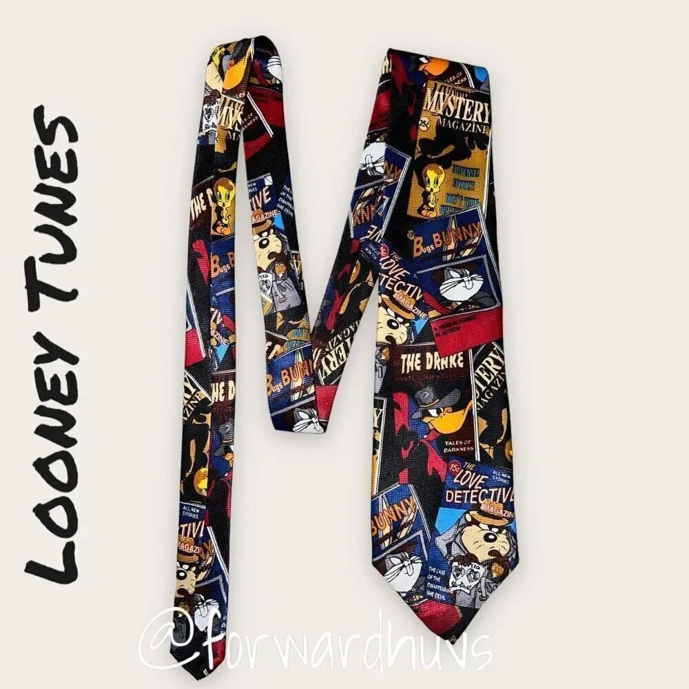 Vintage 1998 Looney Tunes Detective Neck Tie